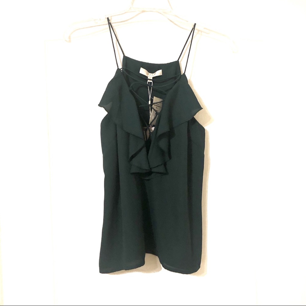 NWT Lace up Ruffle Cami - Picture 2 of 4